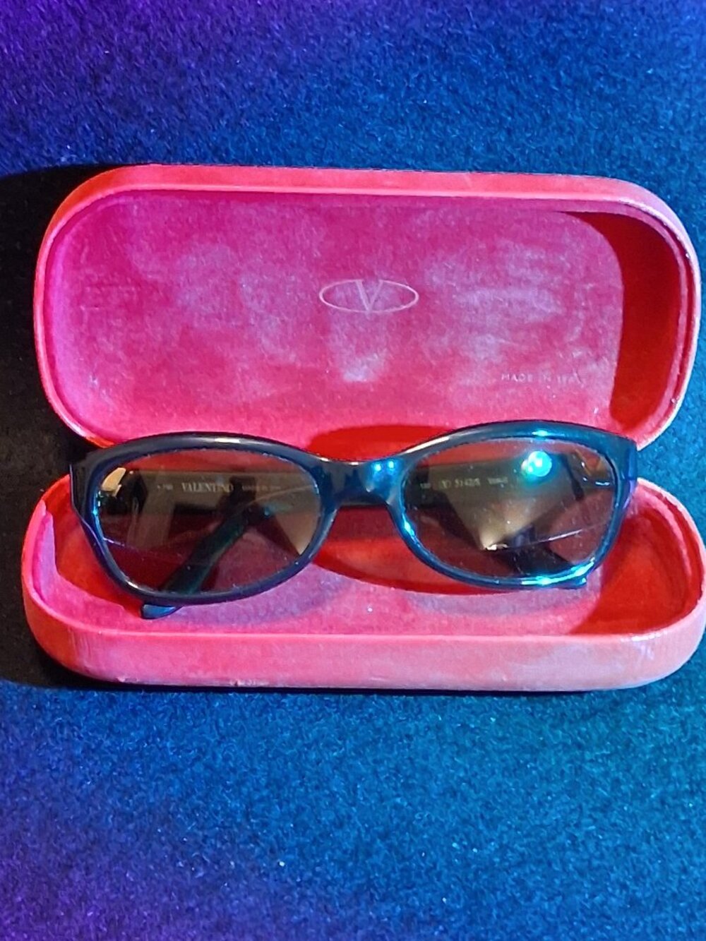 VALENTINO Vintage 90s V Logo Wrap Sunglasses 5142/S Black Red Made In Italy